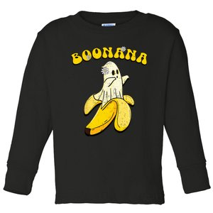 Boonana Funny Cute Banana Ghost Halloween Banana Lover Gifts Toddler Long Sleeve Shirt