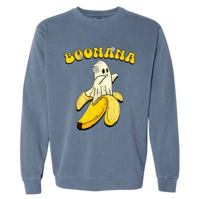 Boonana Funny Cute Banana Ghost Halloween Banana Lover Gifts Garment-Dyed Sweatshirt