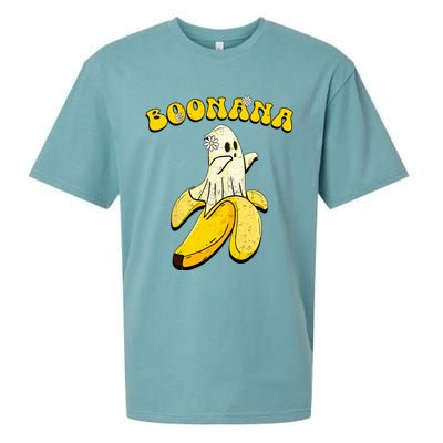 Boonana Funny Cute Banana Ghost Halloween Banana Lover Gifts Sueded Cloud Jersey T-Shirt