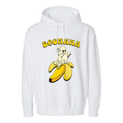 Boonana Funny Cute Banana Ghost Halloween Banana Lover Gifts Garment-Dyed Fleece Hoodie