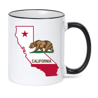 Bear Flag. California Republic State Flag Of California 11oz Black Color Changing Mug