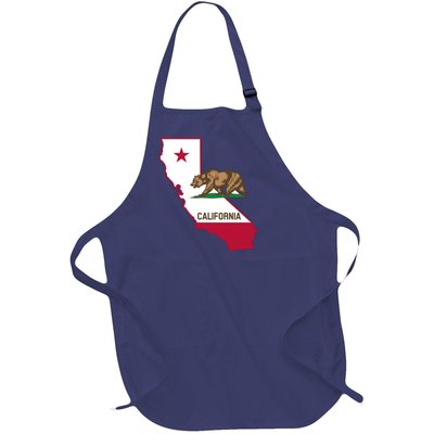 Bear Flag. California Republic State Flag Of California Full-Length Apron With Pockets