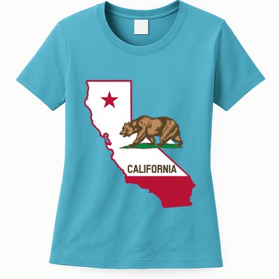 Bear Flag. California Republic State Flag Of California Womens T-Shirt