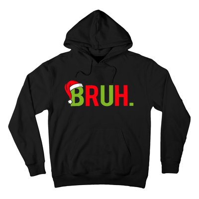 Bruh Funny Christmas Plaid Teen Xmas Pajamas Hoodie