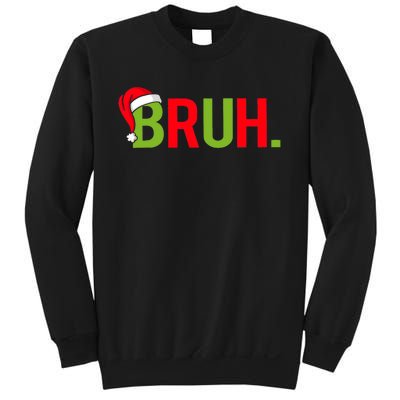 Bruh Funny Christmas Plaid Teen Xmas Pajamas Sweatshirt