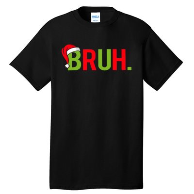 Bruh Funny Christmas Plaid Teen Xmas Pajamas Tall T-Shirt