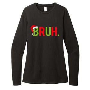 Bruh Funny Christmas Plaid Teen Xmas Pajamas Womens CVC Long Sleeve Shirt