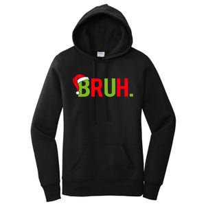 Bruh Funny Christmas Plaid Teen Xmas Pajamas Women's Pullover Hoodie