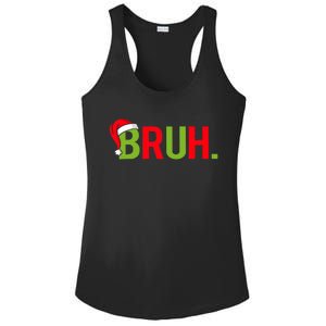 Bruh Funny Christmas Plaid Teen Xmas Pajamas Ladies PosiCharge Competitor Racerback Tank