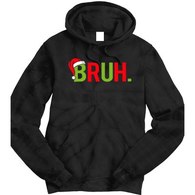 Bruh Funny Christmas Plaid Teen Xmas Pajamas Tie Dye Hoodie