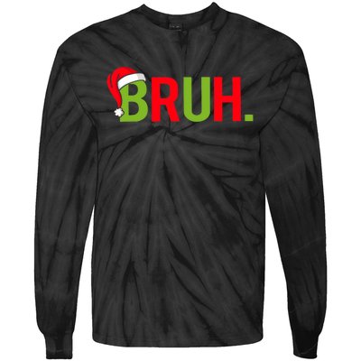 Bruh Funny Christmas Plaid Teen Xmas Pajamas Tie-Dye Long Sleeve Shirt