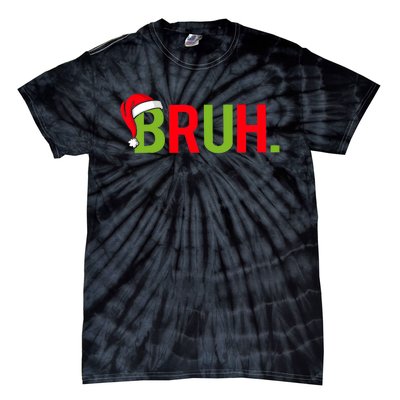 Bruh Funny Christmas Plaid Teen Xmas Pajamas Tie-Dye T-Shirt