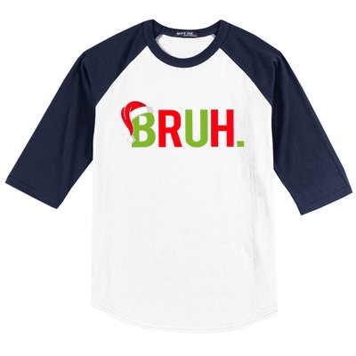 Bruh Funny Christmas Plaid Teen Xmas Pajamas Baseball Sleeve Shirt