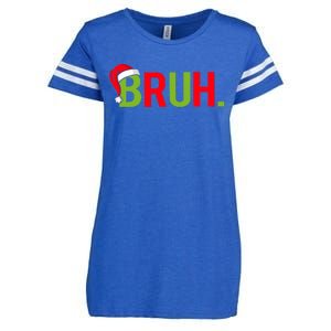 Bruh Funny Christmas Plaid Teen Xmas Pajamas Enza Ladies Jersey Football T-Shirt