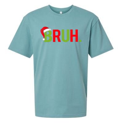 Bruh Funny Christmas Plaid Teen Xmas Pajamas Sueded Cloud Jersey T-Shirt