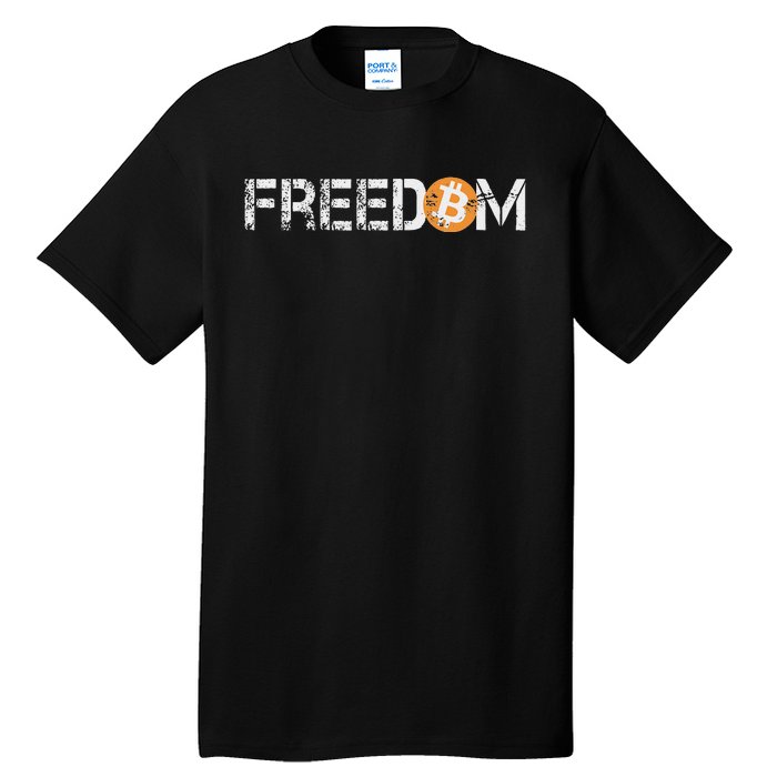 Bitcoin = Freedom Crypto Cryptocurrency Trading Trader Gift Tall T-Shirt