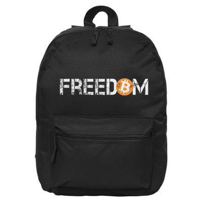 Bitcoin = Freedom Crypto Cryptocurrency Trading Trader Gift 16 in Basic Backpack
