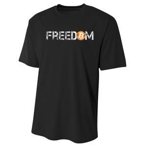 Bitcoin = Freedom Crypto Cryptocurrency Trading Trader Gift Performance Sprint T-Shirt