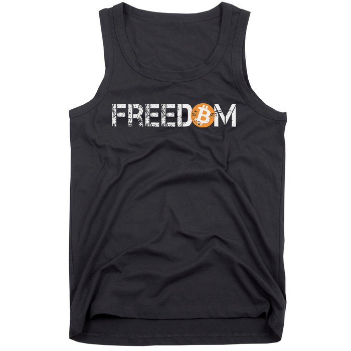 Bitcoin = Freedom Crypto Cryptocurrency Trading Trader Gift Tank Top