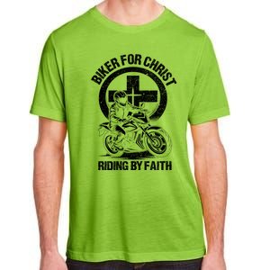 Biker For Christ Riding By Faith Gift Adult ChromaSoft Performance T-Shirt