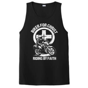 Biker For Christ Riding By Faith Gift PosiCharge Competitor Tank