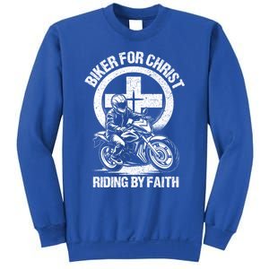 Biker For Christ Riding By Faith Gift Sweatshirt