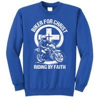 Biker For Christ Riding By Faith Gift Sweatshirt