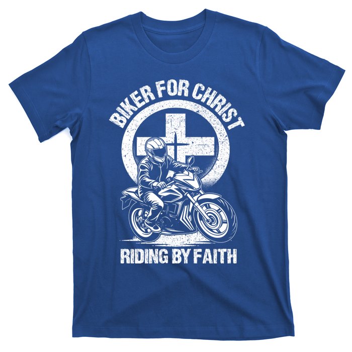 Biker For Christ Riding By Faith Gift T-Shirt