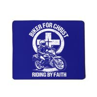 Biker For Christ Riding By Faith Gift Mousepad