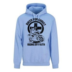 Biker For Christ Riding By Faith Gift Unisex Surf Hoodie