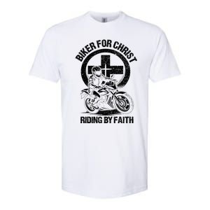 Biker For Christ Riding By Faith Gift Softstyle CVC T-Shirt