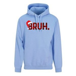 Bruh Funny Christmas Plaid Xmas Pajamas Gift Unisex Surf Hoodie