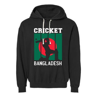 Bangladesh Flag Cricket 2024 Fans Player Coach Garment-Dyed Fleece Hoodie