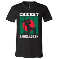 Bangladesh Flag Cricket 2024 Fans Player Coach V-Neck T-Shirt