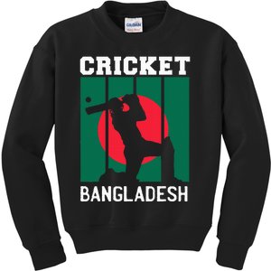 Bangladesh Flag Cricket 2024 Fans Player Coach Kids Sweatshirt