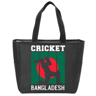 Bangladesh Flag Cricket 2024 Fans Player Coach Zip Tote Bag