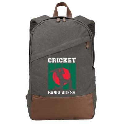 Bangladesh Flag Cricket 2024 Fans Player Coach Cotton Canvas Backpack