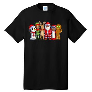 Black Family Christmas Afro African American Santa Xmas Tall T-Shirt