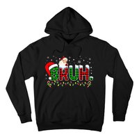 Bruh Funny Christmas Red Green Plaid Teens Xmas Pajamas Hoodie