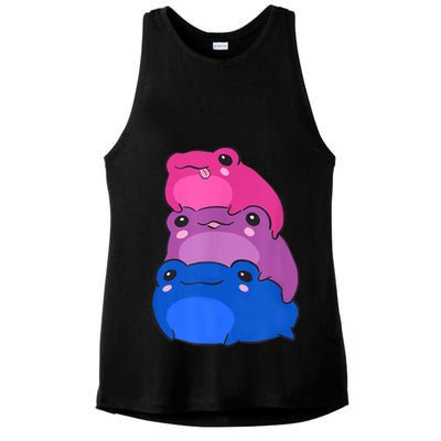 Bisexual Flag Color Frogs Subtle Bi Pride LGBTQ Aesthetic Ladies PosiCharge Tri-Blend Wicking Tank