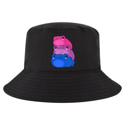 Bisexual Flag Color Frogs Subtle Bi Pride LGBTQ Aesthetic Cool Comfort Performance Bucket Hat