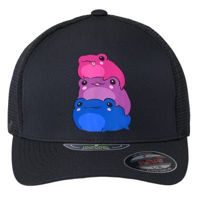 Bisexual Flag Color Frogs Subtle Bi Pride LGBTQ Aesthetic Flexfit Unipanel Trucker Cap