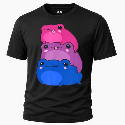 Bisexual Flag Color Frogs Subtle Bi Pride LGBTQ Aesthetic Performance Shirt