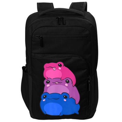 Bisexual Flag Color Frogs Subtle Bi Pride LGBTQ Aesthetic Impact Tech Backpack