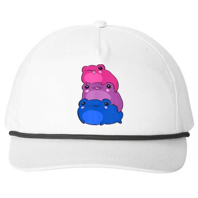 Bisexual Flag Color Frogs Subtle Bi Pride LGBTQ Aesthetic Snapback Five-Panel Rope Hat