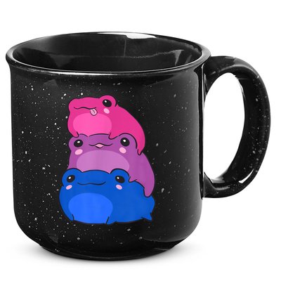 Bisexual Flag Color Frogs Subtle Bi Pride LGBTQ Aesthetic 15oz Campfire Ceramic Mug