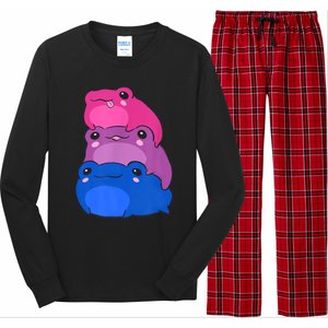 Bisexual Flag Color Frogs Subtle Bi Pride LGBTQ Aesthetic Long Sleeve Pajama Set