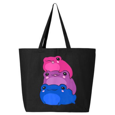 Bisexual Flag Color Frogs Subtle Bi Pride LGBTQ Aesthetic 25L Jumbo Tote