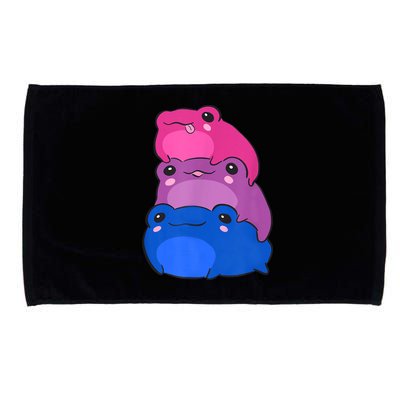 Bisexual Flag Color Frogs Subtle Bi Pride LGBTQ Aesthetic Microfiber Hand Towel