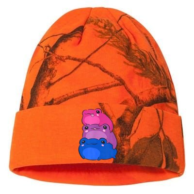 Bisexual Flag Color Frogs Subtle Bi Pride LGBTQ Aesthetic Kati Licensed 12" Camo Beanie